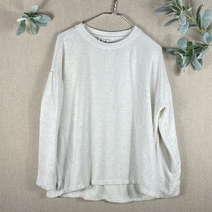 Three Dots > White Speckled Sweatshirt Large